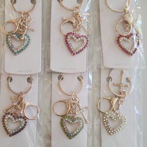Heart & Cross Bag Charm Keychain. Perfect Galentines Day Gift For Friends!
